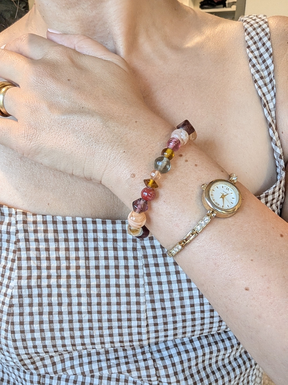 Multicolor Beaded Stretch Bracelet - Women's Jewelry